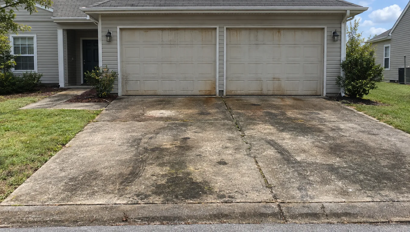 Surface before pressure washing